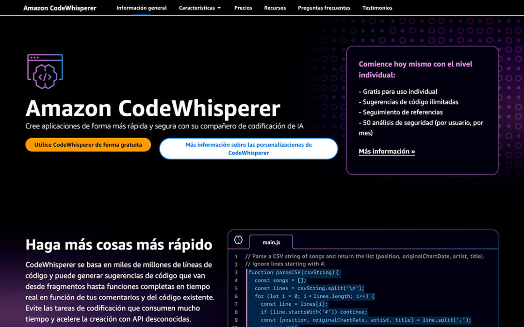 Amazon CodeWhisperer - Inteligencia Artificial