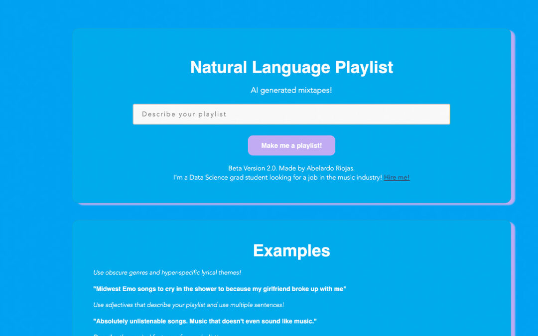 Natural Language Playlist - Inteligencia Artificial