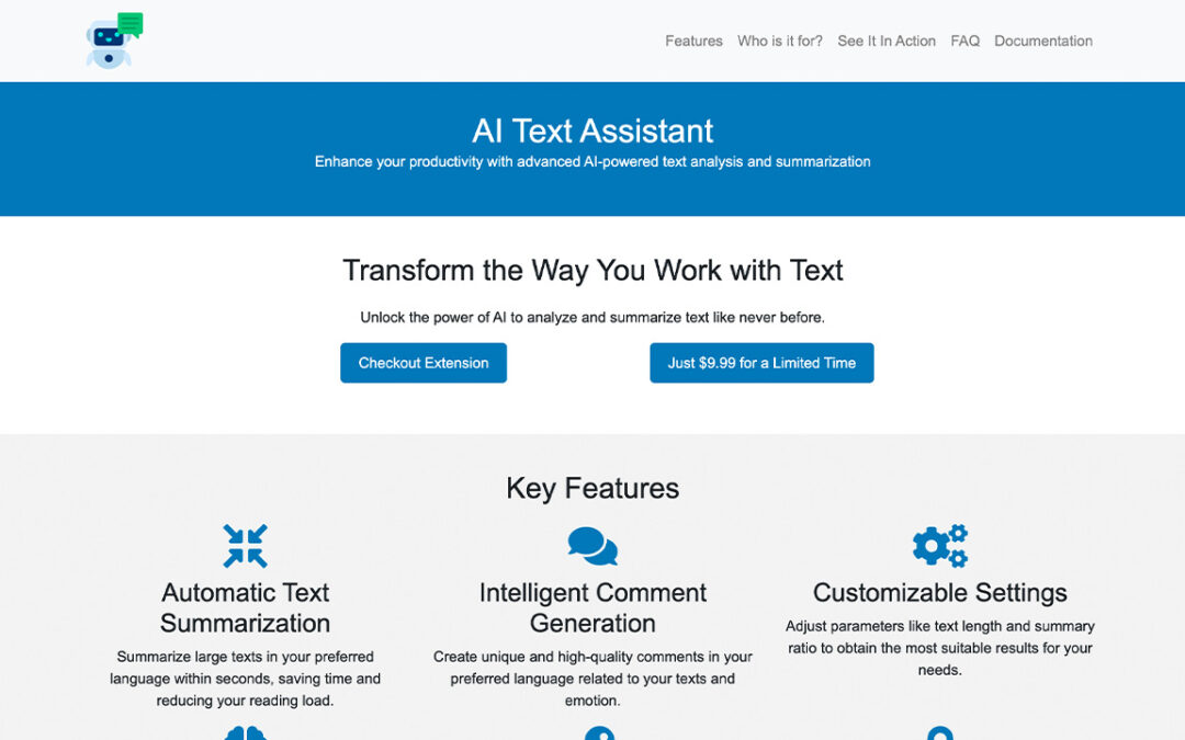 AI Text Assistant - Inteligencia Artificial