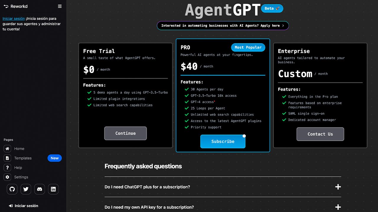 AgentGPT - Inteligencia Artificial AgentGPT - Inteligencia Artificial