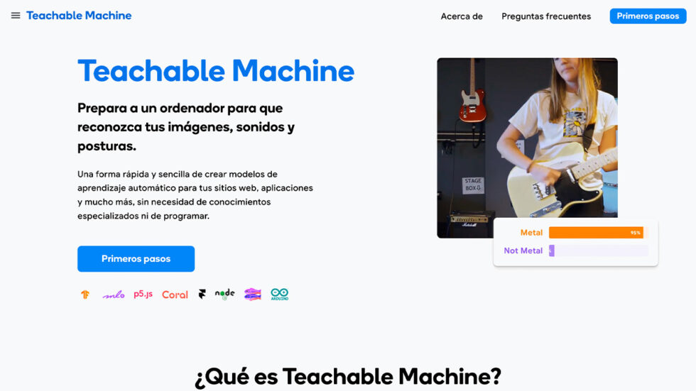 Teachable Machine - Inteligencia Artificial